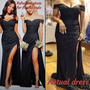 Clelia's Off The Shoulder Side Tail Sequin Mermaid with Slit Maxi Dress Size 6